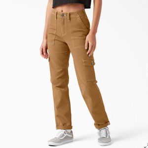 Women's Skinny Fit Cuffed Cargo Pants, Brown Duck Size 26